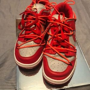 Authentic Off White University Red Dunks Size 8.5